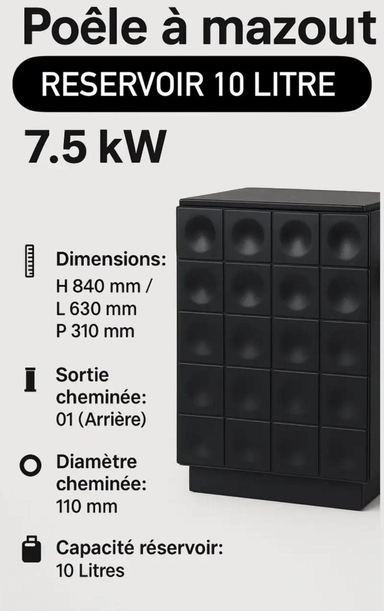 مدفأة المازوت الأصلية 7.5 كيلوات  خزان 5 لتر  كاربيراتور سويسري ضمان 3 سنوات
